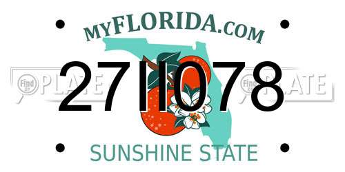 27II078 Florida License Plate