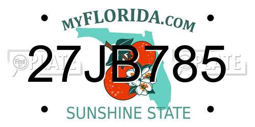 27JB785 Florida License Plate