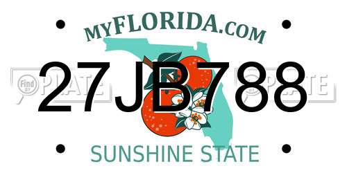 27JB788 Florida License Plate