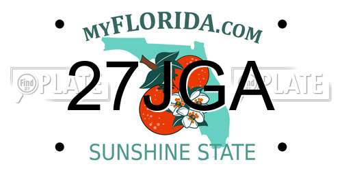 27JGA Florida License Plate