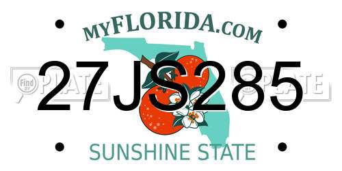 27JS285 Florida License Plate
