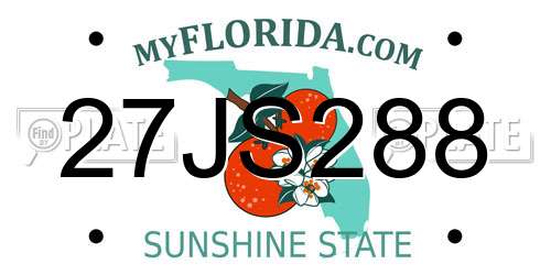 27JS288 Florida License Plate