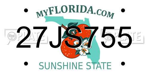 27JS755 Florida License Plate