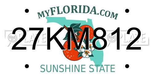 27KM812 Florida License Plate