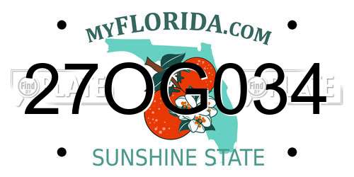 27OG034 Florida License Plate