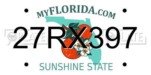 27RX397 Florida License Plate