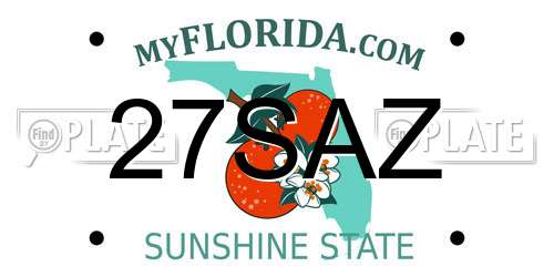 27SAZ Florida License Plate