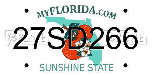 27SD266 Florida License Plate