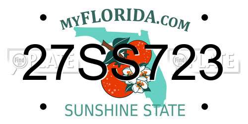 27SS723 Florida License Plate