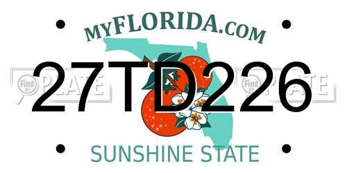 27TD226 Florida License Plate