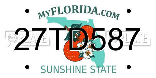 27TD587 Florida License Plate
