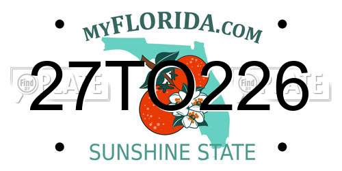 27TO226 Florida License Plate