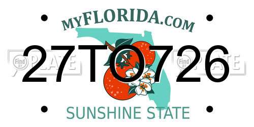 27TO726 Florida License Plate