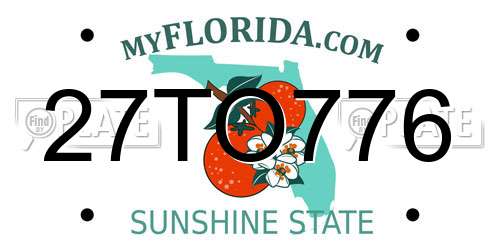27TO776 Florida License Plate