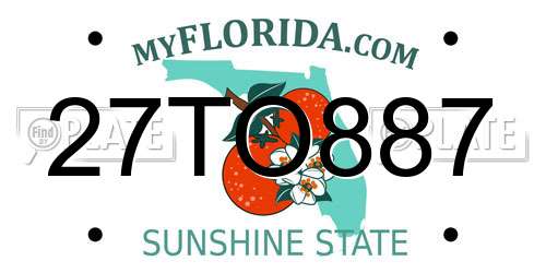 27TO887 Florida License Plate