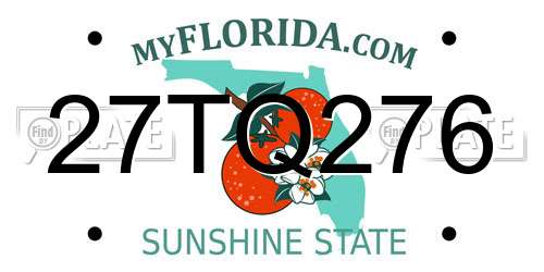 27TQ276 Florida License Plate