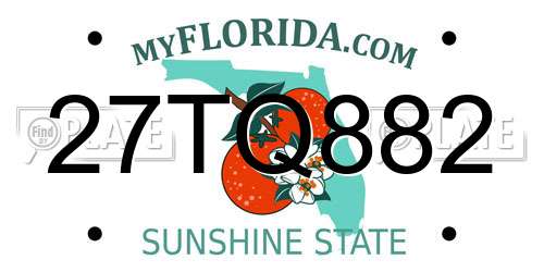 27TQ882 Florida License Plate