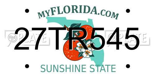 27TR545 Florida License Plate
