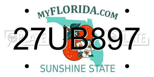 27UB897 Florida License Plate