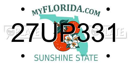 27UP331 Florida License Plate
