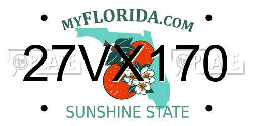 27VX170 Florida License Plate