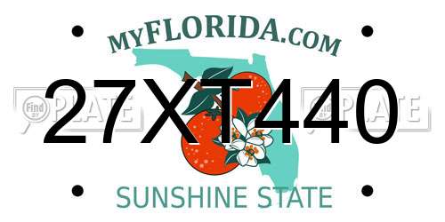 27XT440 Florida License Plate