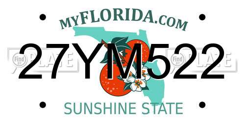 27YM522 Florida License Plate