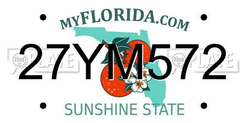 27YM572 Florida License Plate