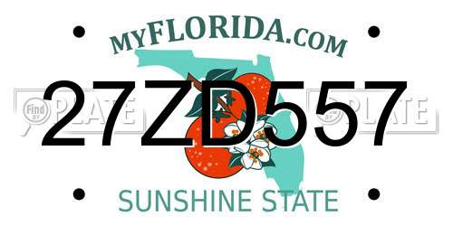 27ZD557 Florida License Plate