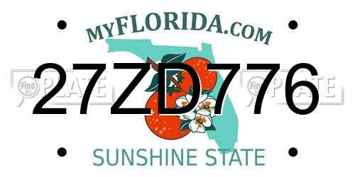 27ZD776 Florida License Plate