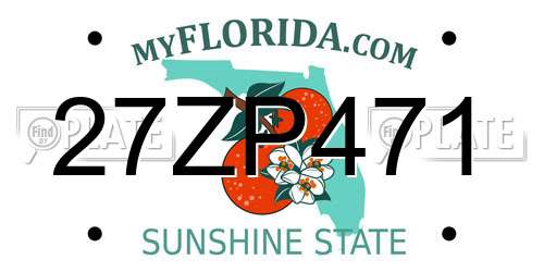 27ZP471 Florida License Plate