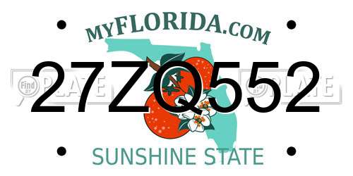 27ZQ552 Florida License Plate