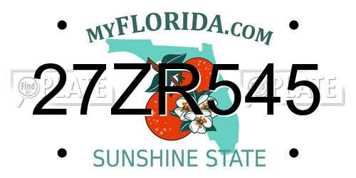 27ZR545 Florida License Plate