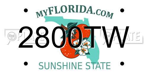 2800TW Florida License Plate
