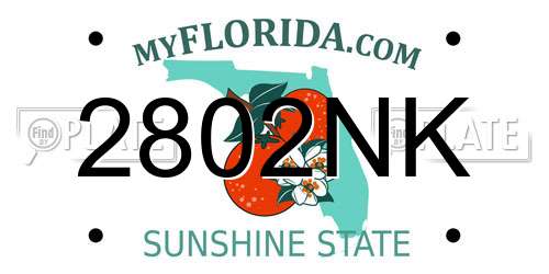 2802NK Florida License Plate