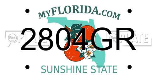 2804GR Florida License Plate