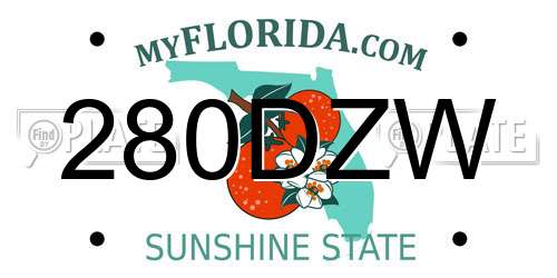 280DZW Florida License Plate
