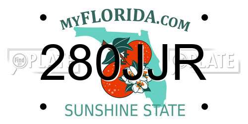 280JJR Florida License Plate