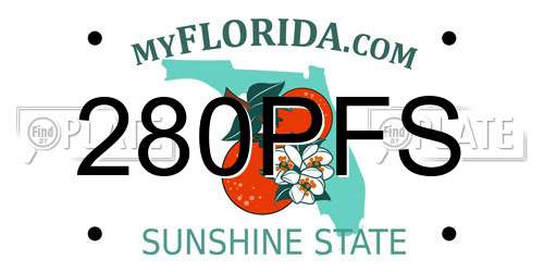 280PFS Florida License Plate