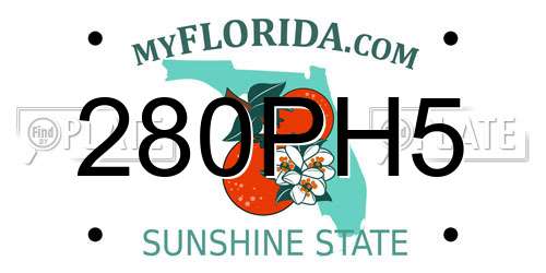 280PH5 Florida License Plate