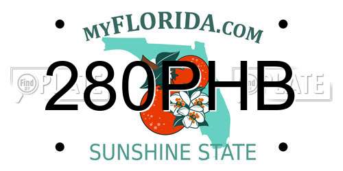 280PHB Florida License Plate