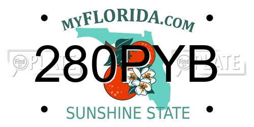 280PYB Florida License Plate
