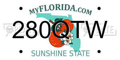 280QTW Florida License Plate