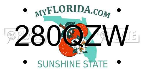 280QZW Florida License Plate
