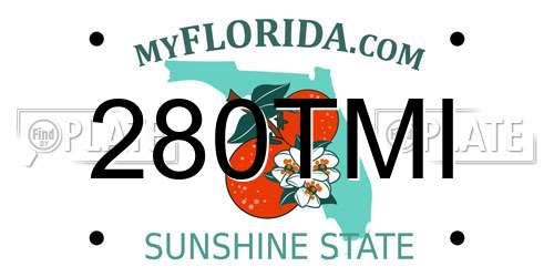 280TMI Florida License Plate