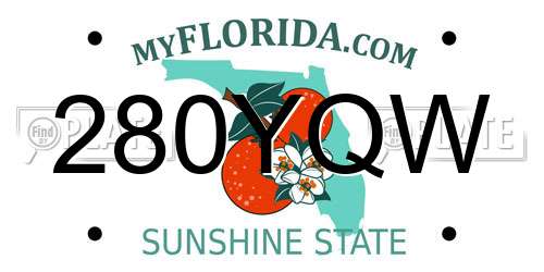 280YQW Florida License Plate