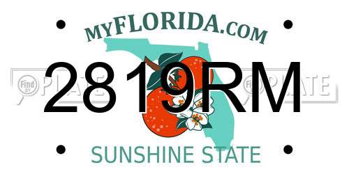 2819RM Florida License Plate