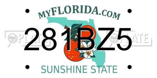 281BZ5 Florida License Plate