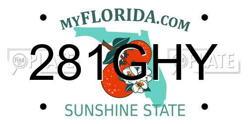 281GHY Florida License Plate