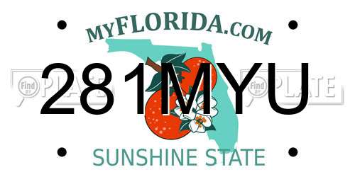 281MYU Florida License Plate